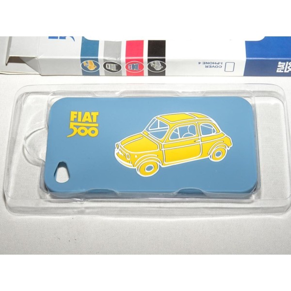 Coque protection souple bleu jaune fiat 500 50907468 pour iphone 4 IV
