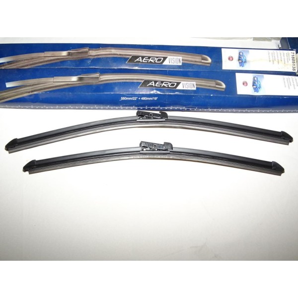 Paire balais essuie glace aerovision souple 550mm + 480mm 71805138 pour fiat stilo