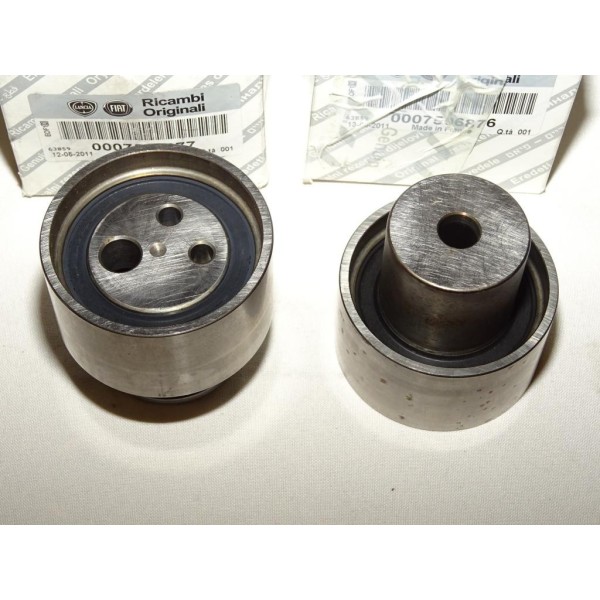 Paire galet tendeur + enrouleur courroie distribution (non incluse) 7596877 + 7596876 pour fiat brava bravo ducato tempra tipo a