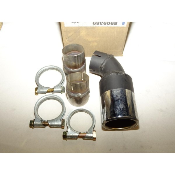 Embout sortie echappement chrome avec collier et manchon 5909389 pour fiat bravo 1.4 1.6 1.8 essence