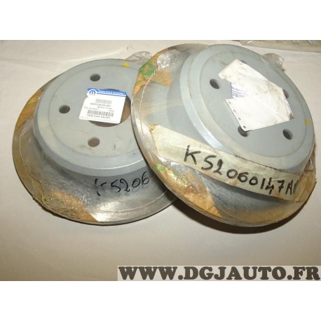 Paire disques de frein arriere 316mm diametre plein 52060147AA pour jeep wrangler partir de 2007 