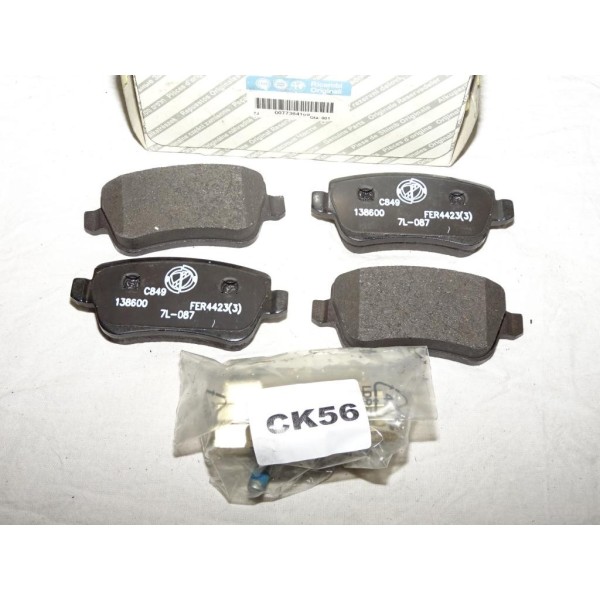 Jeux 4 plaquettes de frein arriere montage girling 77364169 pour fiat croma 2 II partir de 2005