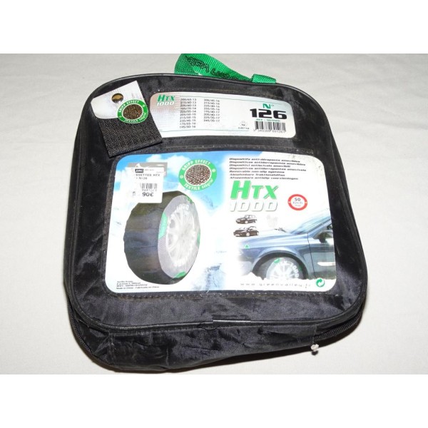 Paire chaussettes neige HTX 1000 N°126 969126 pour pneu roue jante 205/65/13 215/60/13 225/60/13 165/75/14 225/55/14 205/50/15 2