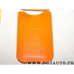 Etui pochette logo orange protection telephone portable mobile GSM Auxence 