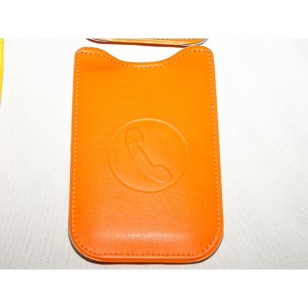 Etui pochette logo orange protection telephone portable mobile GSM Auxence 