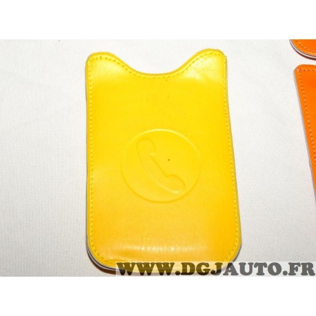 Etui pochette logo jaune protection telephone portable mobile GSM Auxence 