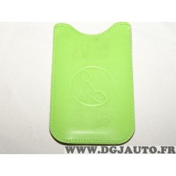 Etui pochette logo verte protection telephone portable mobile GSM Auxence