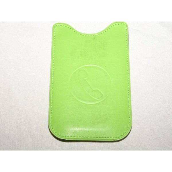Etui pochette logo verte protection telephone portable mobile GSM Auxence 