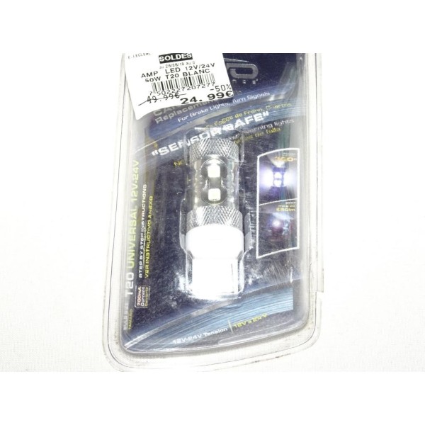 Ampoule de feu phare LED T20 50W 12/24V blanc sumex 93727 