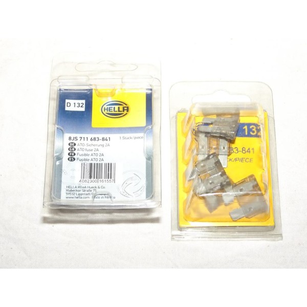 1 Blister 5 fusibles standard 2A Hella D132 8JS711683-841 pour renault peugeot citroen volkswagen audi skoda seat fiat lancia al