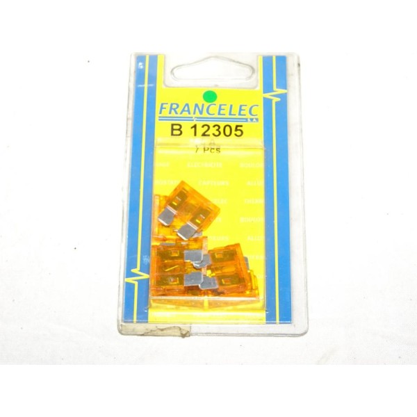 Blister 7 fusibles standard 5A B12305 pour renault peugeot citroen volkswagen audi skoda seat fiat lancia alfa romeo mercedes BM