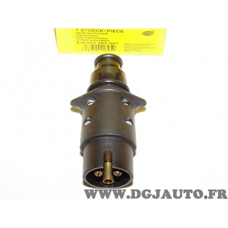 Prise attelage attache remorque faisceau electrique 3 poles 24V 8JA002263-001 pour poids lourd tracteur engin agricole 