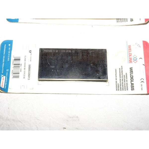 Blister 4 plaques verre de soudage casque protection yeux soudure 105x50 Weldline W000335013 