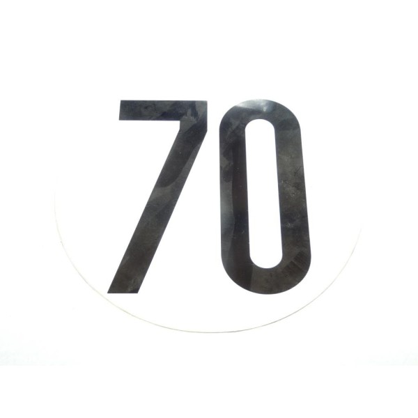 Plaque plastique PVC ronde information limitation vitesse 70 70KM/H FSER tracteur poids lourd engin agricole bus 