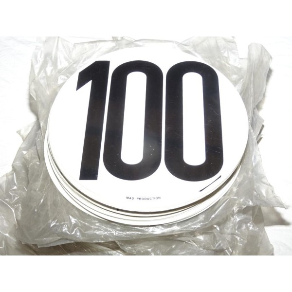 Plaque plastique PVC ronde information limitation vitesse 100 100KM/H FSER tracteur poids lourd engin agricole bus 