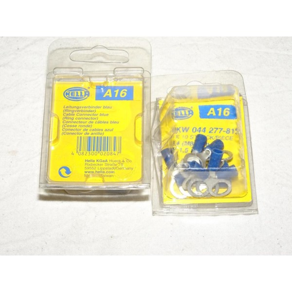 1 Boite de 10 cosses bagues connecteur electrique branchement faisceau cable 1.5-2.5mm² universel A16 8KW044277-812 pour véhicul