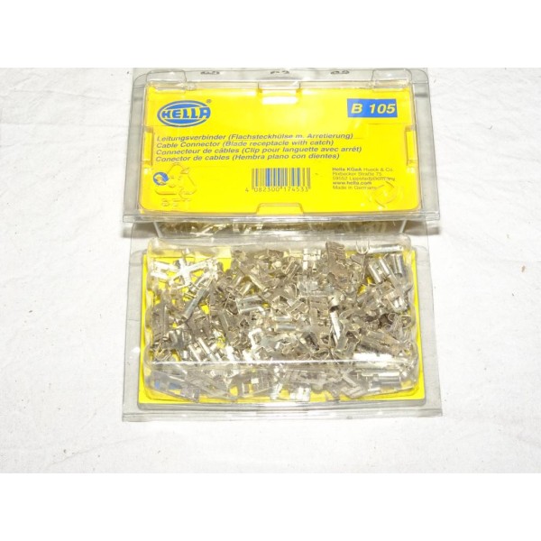 1 Boite de 100 cosses plates connecteur electrique branchement faisceau cable 1.5-2.5mm² universel B105 8KW744821-003 pour véhic