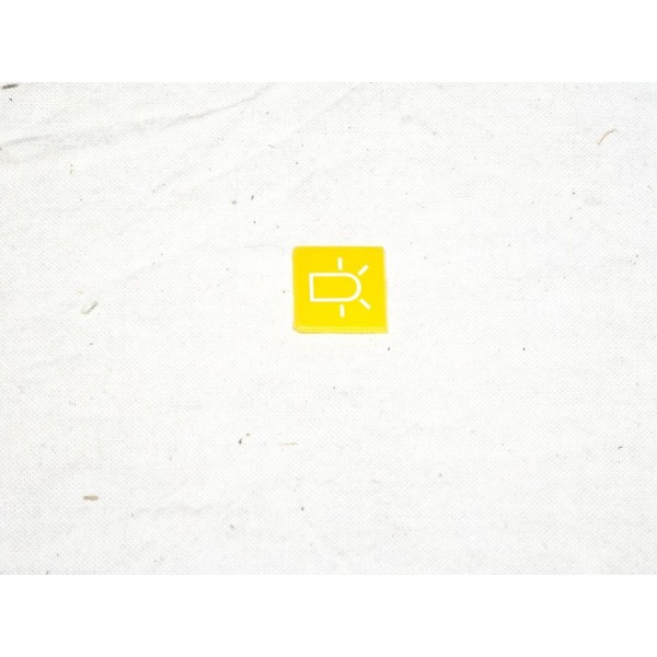 Plaque plaquette etiquette jaune interrupteur touche temoin gyrophare 9XT713630-711 adaptable universel pour auto poids lourd tr