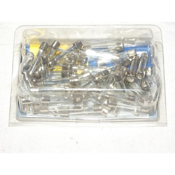 Boite 50 fusibles en verre 25A 6.3x32mm universel D58 8JS713808-003 pour véhicules auto poids lourd tracteur engin agricole chan