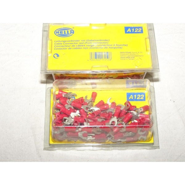 Boite de 100 cosses fourche connecteur electrique branchement faisceau cable 0.5-1mm² universel 8KW744778-003 pour véhicules aut