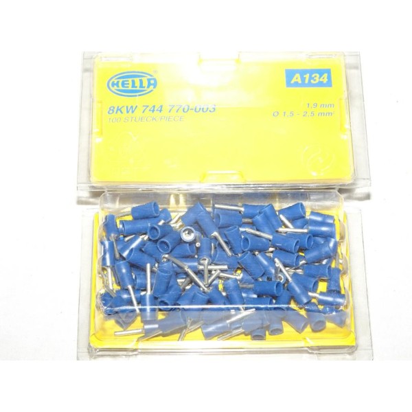 Boite de 100 connecteurs electrique fiche sertie branchement faisceau cable 1.5-2.5mm² universel A134 8KW744770-003 pour véhicul