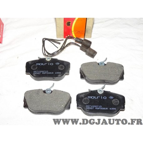 Jeux 4 plaquettes de frein avant montage girling avec temoins usure 8671000710 pour BMW E30 serie 3 de 1986 à 1990 