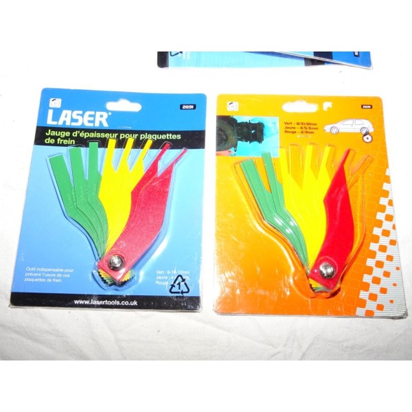 Jauge epaisseur plaquettes de frein kit cadran de 2 à 12mm Lasertools 2691