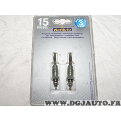 Blister 2 bougies de préchauffe N°15 Norauto 508946 pour renault clio 1 2 I II express megane dont scenic 1.9D 1.9 D diesel 