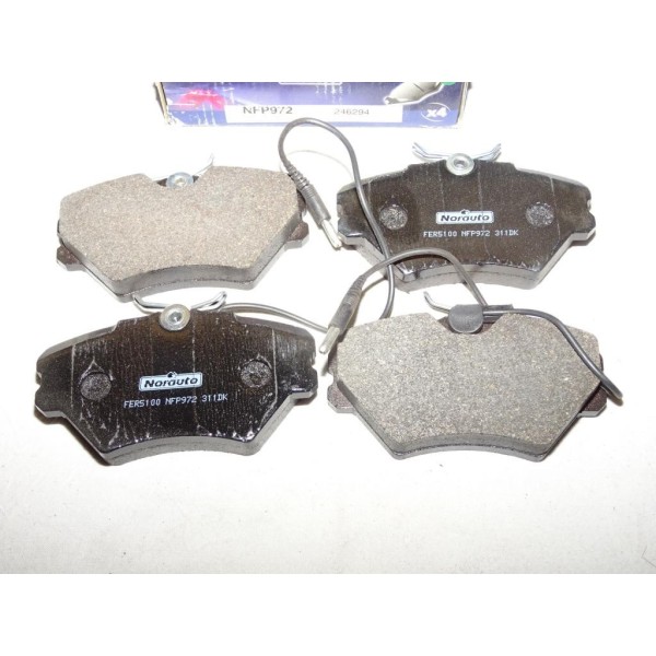 Jeux 4 plaquettes de frein avant montage TRW Norauto NFP972 pour renault laguna 1 phase 1 1.8 essence 