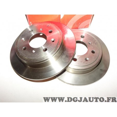 Paire disques de frein arriere 239mm diametre plein Brembo 08710414 pour honda accord 3 III CA civic 4 6 IV VI EC ED EE MA MB MC