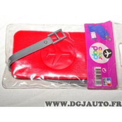 Porte étiquette étui adresse nom rouge bagage valise avion Color pop 3700536107309