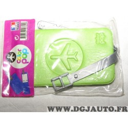 Porte étiquette étui adresse nom vert bagage valise avion Color pop 3700536107309 