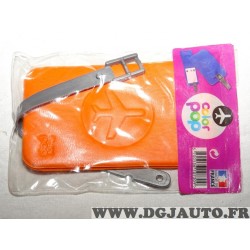 Porte étiquette étui adresse nom orange bagage valise avion Color pop 3700536107309