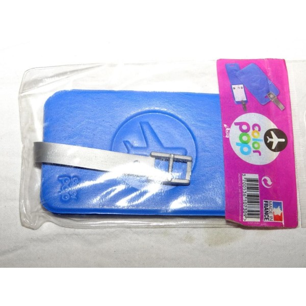 Porte étiquette étui adresse nom bleu bagage valise avion Color pop 3700536107309 
