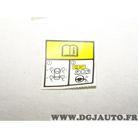 Etiquette autocollante information pression pneu Renault 990F65246R pour renault captur clio 4 IV dacia logan sandero duster 
