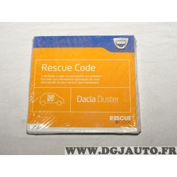 Blister 2 QR codes à coller rescue code qui permet aux pompiers d'accéder info technique Dacia 7711577668 pour dacia duster