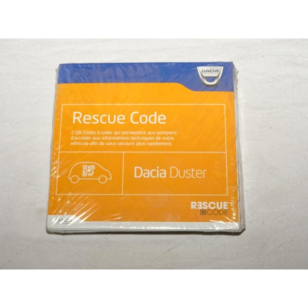 Blister 2 QR codes à coller rescue code qui permet aux pompiers d'accéder info technique Dacia 7711577668 pour dacia duster 