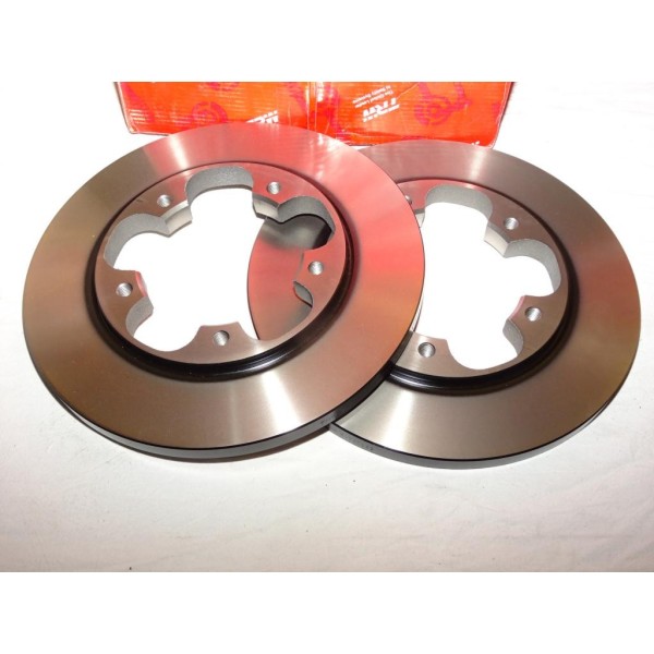 Paire disques de frein arriere 308mm diametre plein TRW DF6748 pour ford transit V363 partir de 2013 