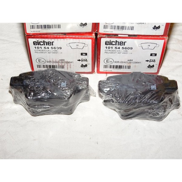 Jeux 4 plaquettes de frein arriere montage bendix Eicher 101545609 pour citroen C4 peugeot 307 