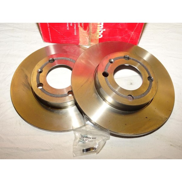 Paire disques de frein avant 239mm diametre plein Brembo 08.6785.10 pour seat arosa volkswagen polo 3 III 