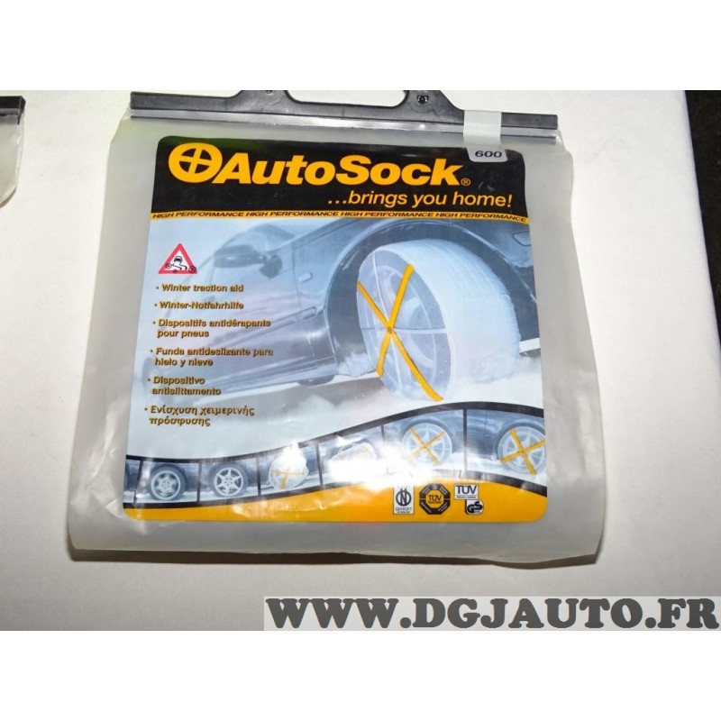 Paire chaussettes neige Autosock 600 pour pneus roue jante 155/80