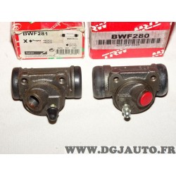 Paire cylindres de roue frein arriere montage bendix TRW BWF280 + BWF281 pour peugeot 406 dont break et coupé 