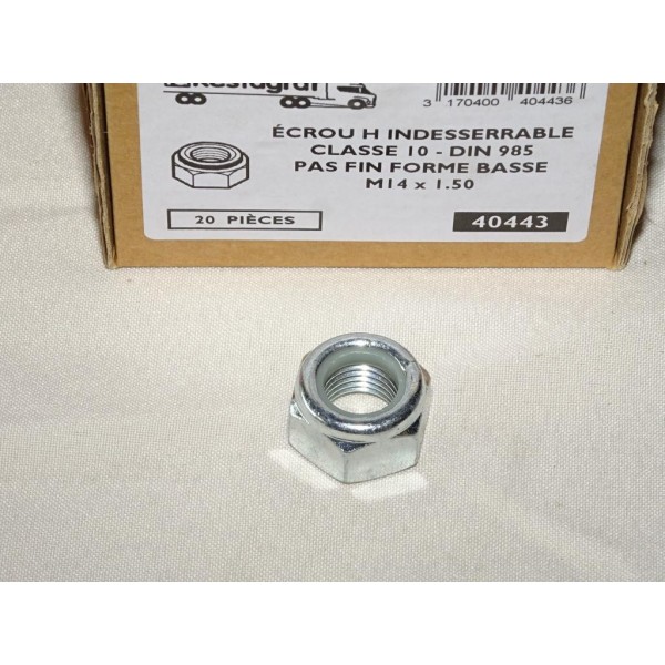 1 Ecrou H indesserrable classe 10 DIN 985 pas fin forme basse M14x1.50 Restagraf 40443 
