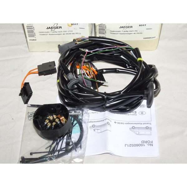 Faisceau attelage attache remorque 7 poles specifique Jaeger 16060521J pour ford transit partir de 2000 