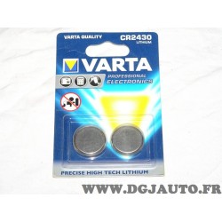 Blister 2 piles bouton Varta CR2430 lithium DLU 2025 