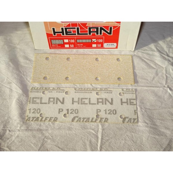 Boite 100 bandes de poncage P120 70x198mm Catalfer Helan 554122 27600120 