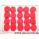 Blister 20 bouchons couvres boulon ecrous de roue jante taille 17 universel rouge Simoni CBR/17 Rosso 