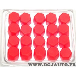 Blister 20 bouchons couvres boulon ecrous de roue jante taille 17 universel rouge Simoni CBR/17 Rosso