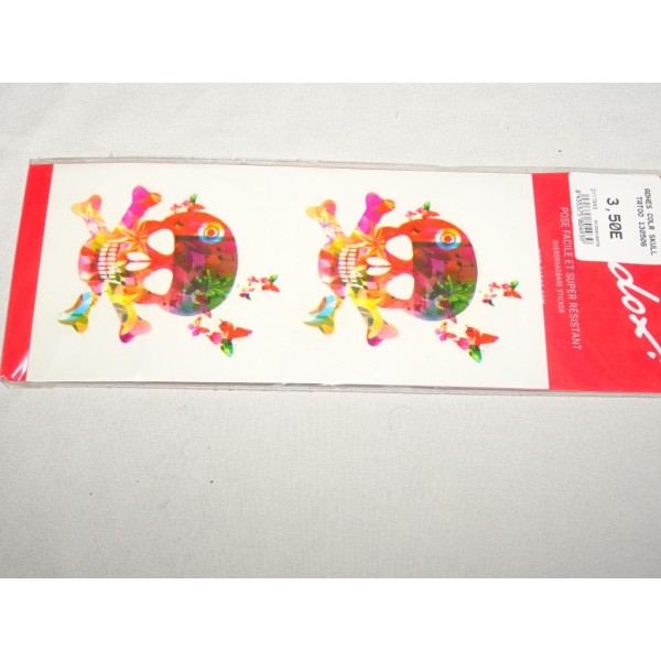 Autocollant sticker colour skull tetes de mort Cadox 130506 