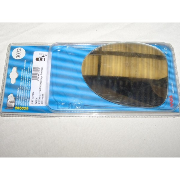 Vitre miroir glace retroviseur avant droite MAD 3072 537104 pour renault twingo de 1993 à 1995 